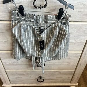 Express Gray Striped Women's Shorts